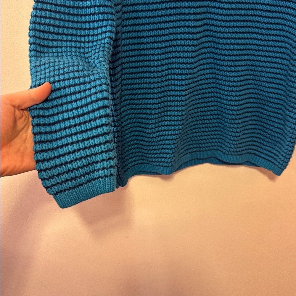 Liz Claiborne Blue Textured Knit Sweater Long Sleeve Pullover Women's Large - Picture 5 of 7